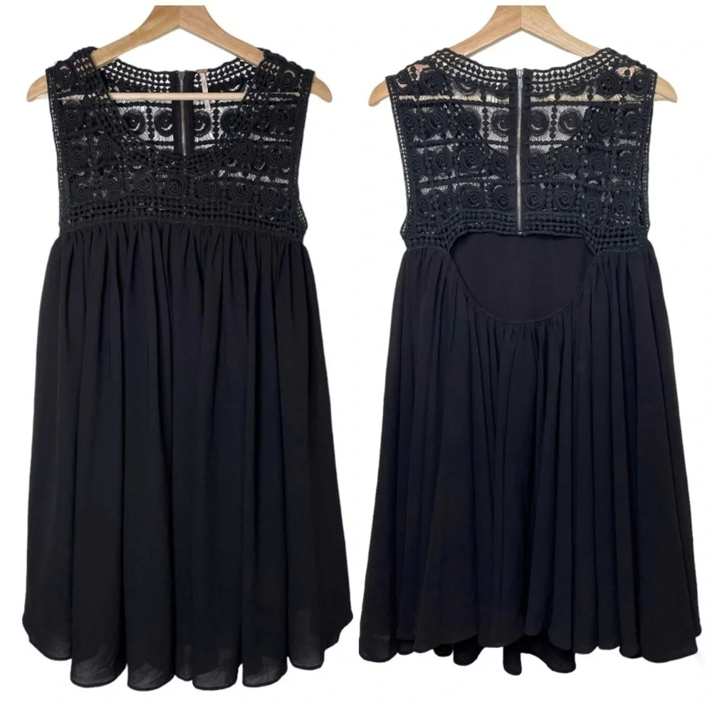 FREE PEOPLE Boho Crochet Lace Babydoll Dress size XS